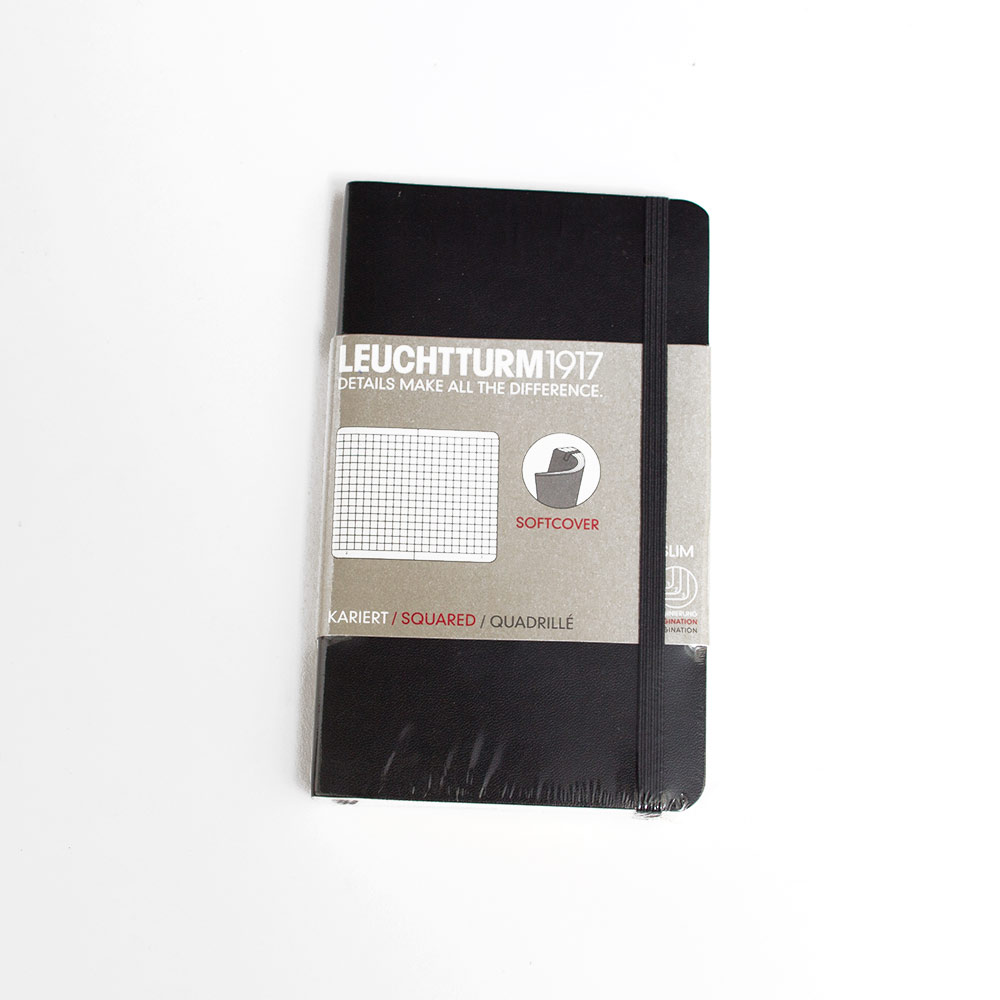 Leuchtturm, Pocket, Softcover, A6, Squared, Black